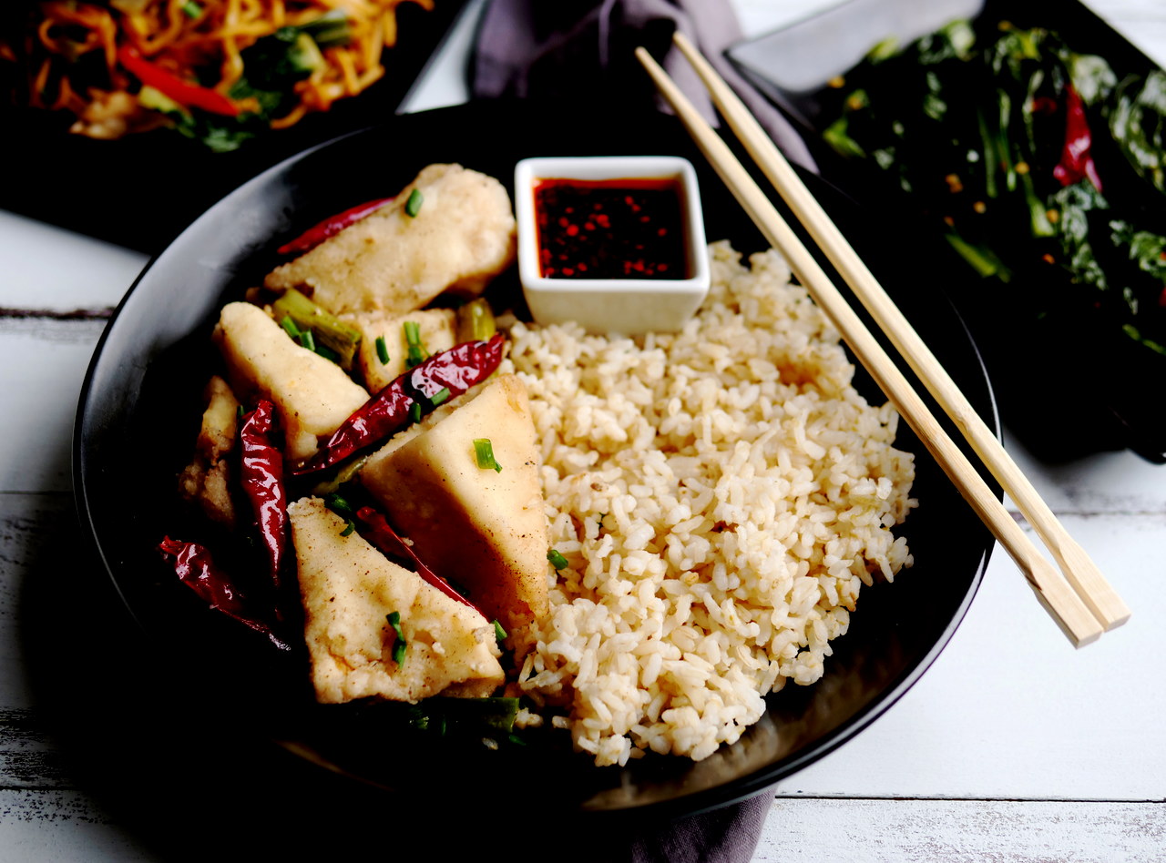 Salt & Sichuan Pepper Tofu Platter by Chef Garrett Doherty