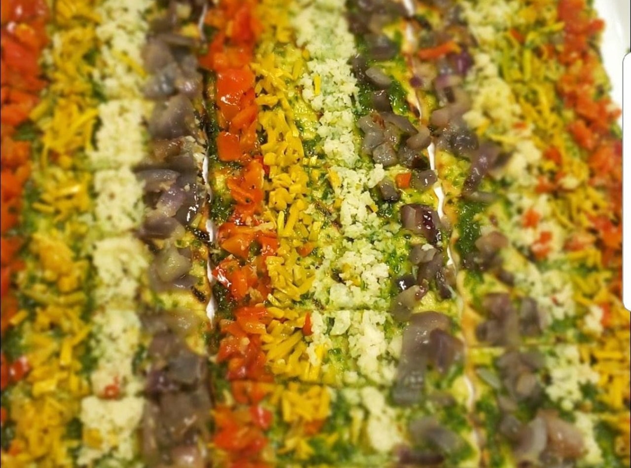 Rainbow Veggie Flatbread by Chef Jesse & Ripe Catering Team