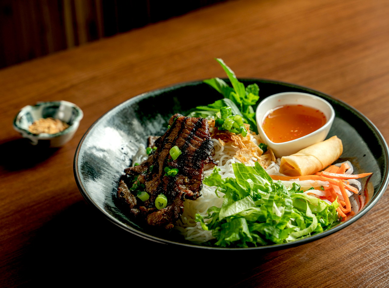 Grilled Lemongrass Pork Vermicelli Bowl by Chef Kevin Nguyen