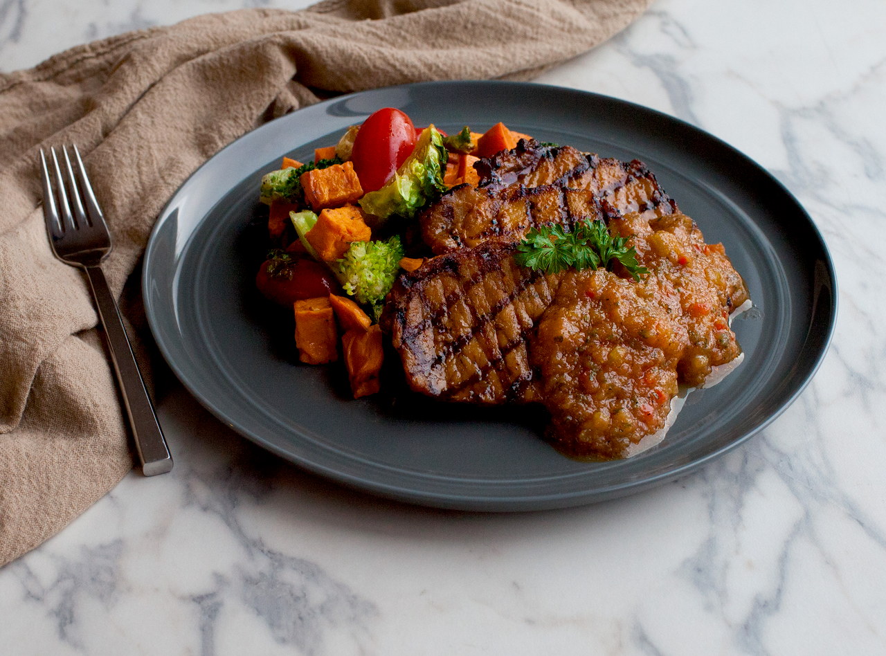 Grilled Tofu with Mustard Maple Glaze by Chef Prakash Niroula