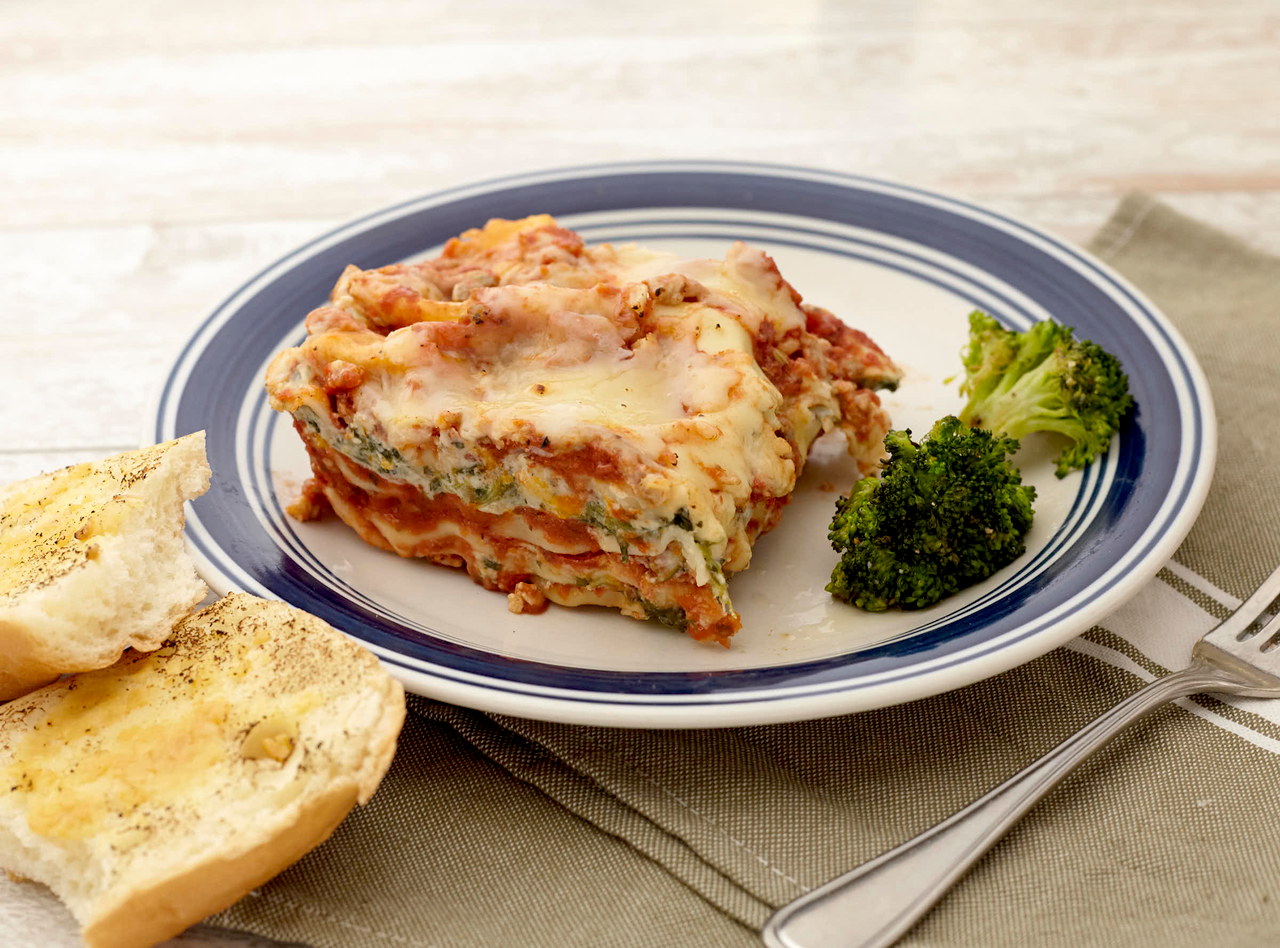 Rustic Lasagna with Italian Sausage with Green Beans by Chef Katie Cox