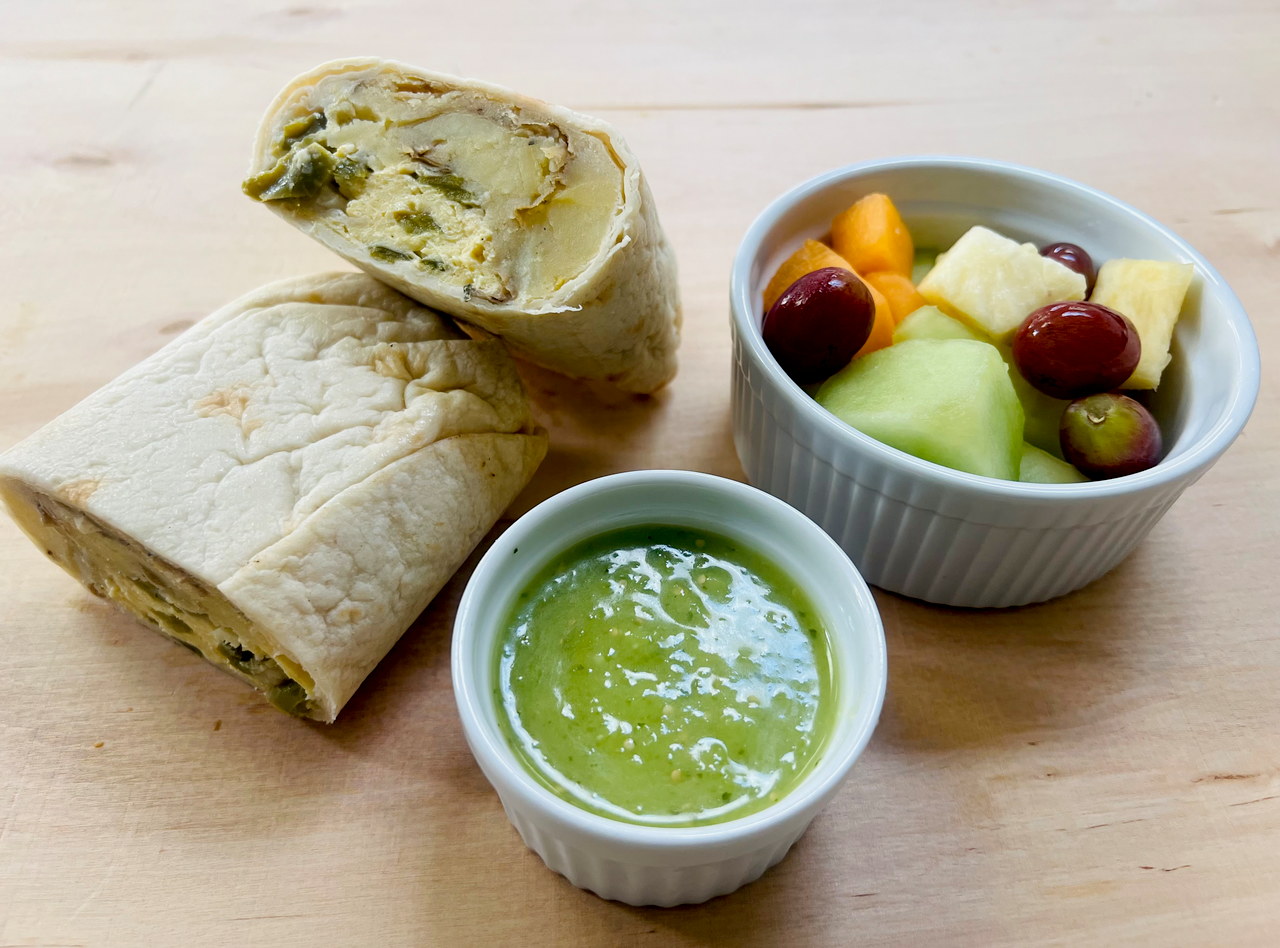 Breakfast Burrito with Cactus by Chef Frankie Morales - Cocina