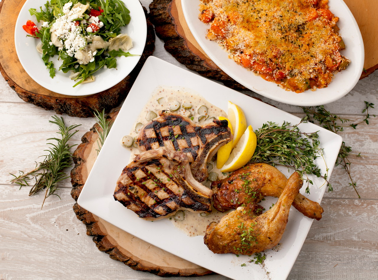 French Country Lunch with Mustard Pork Chops by Chef Aaron Andrews