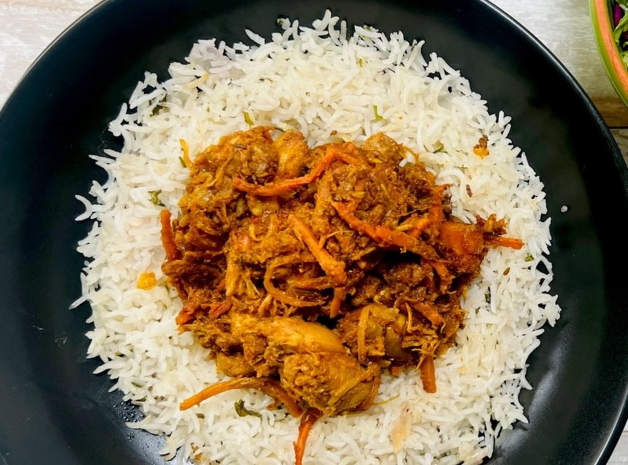 Gluten Free Chicken Masala Rice Bowl by Chef Anubha Singh - Bellevue