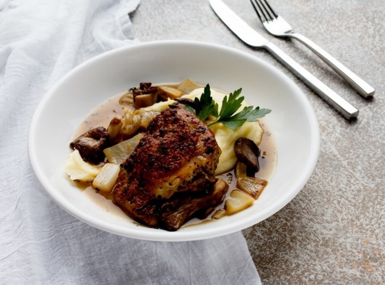 Braised Chicken with Mushrooms & Potatoes by Chef Shane Robinson