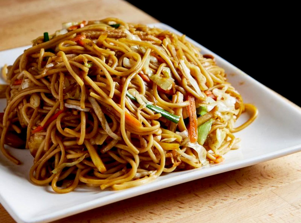 Vegetarian Tofu Lo Mein by Uptown China