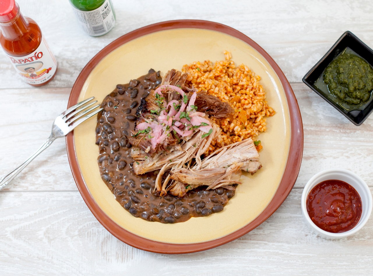 Achiote Pork with Cantina Beans and Brown Rice by Chef Brian Madayag