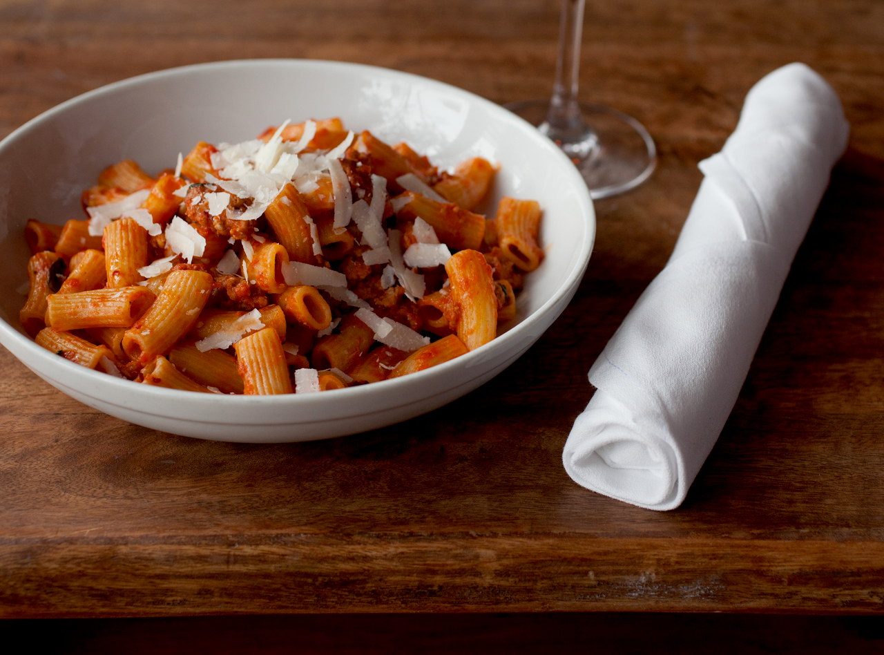 Rigatoni with Spicy Italian Sausage by Chef Ethan Stowell