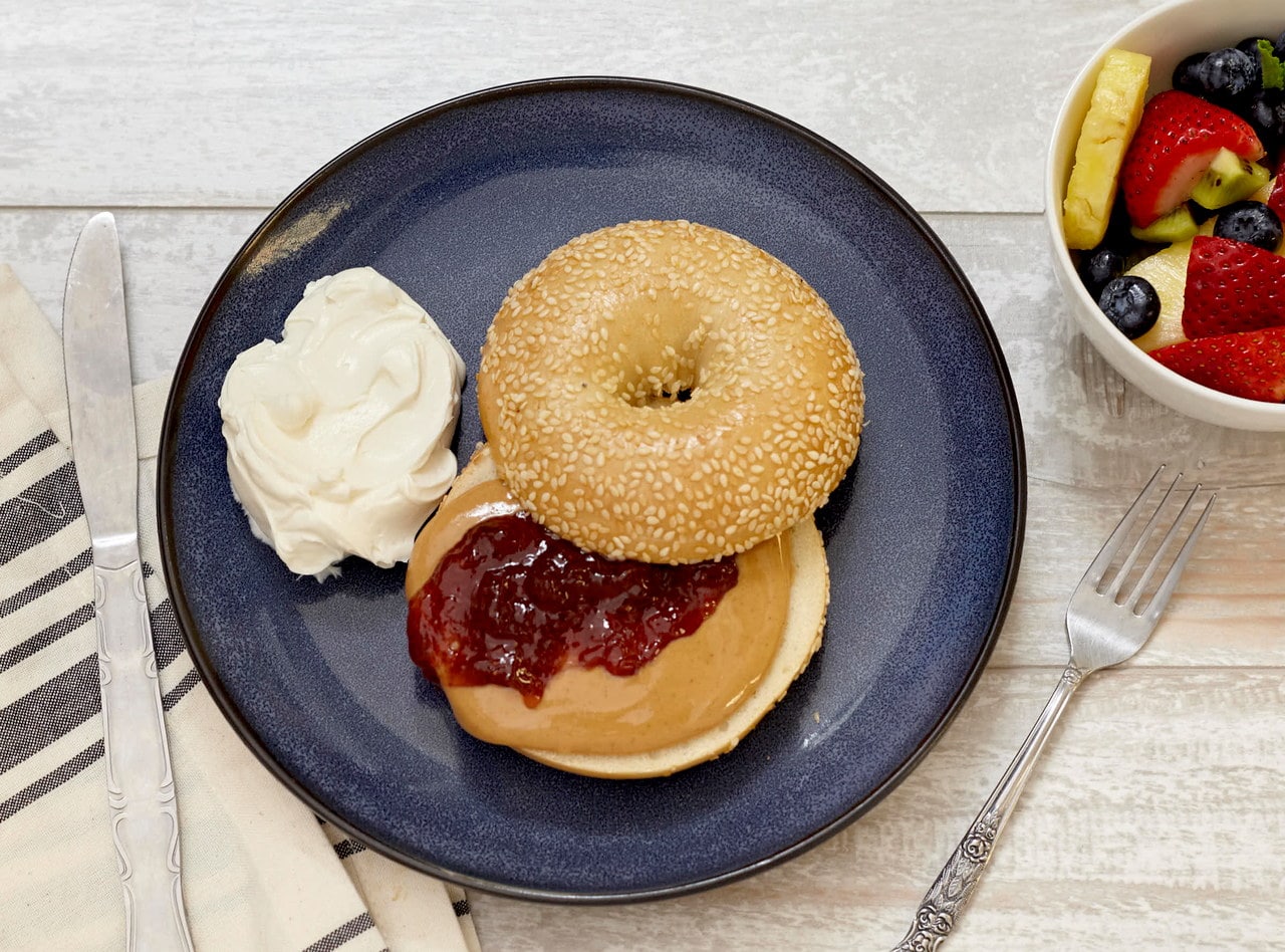 Gluten Free Bagel Bar with Fruit Salad by Chef Frankie Morales - ST