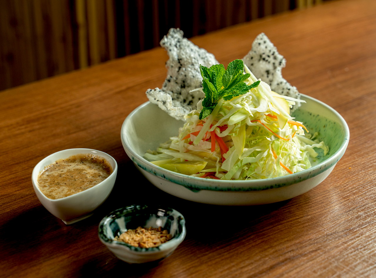 Vegan Mango and Papaya Salad by Chef Kevin Nguyen