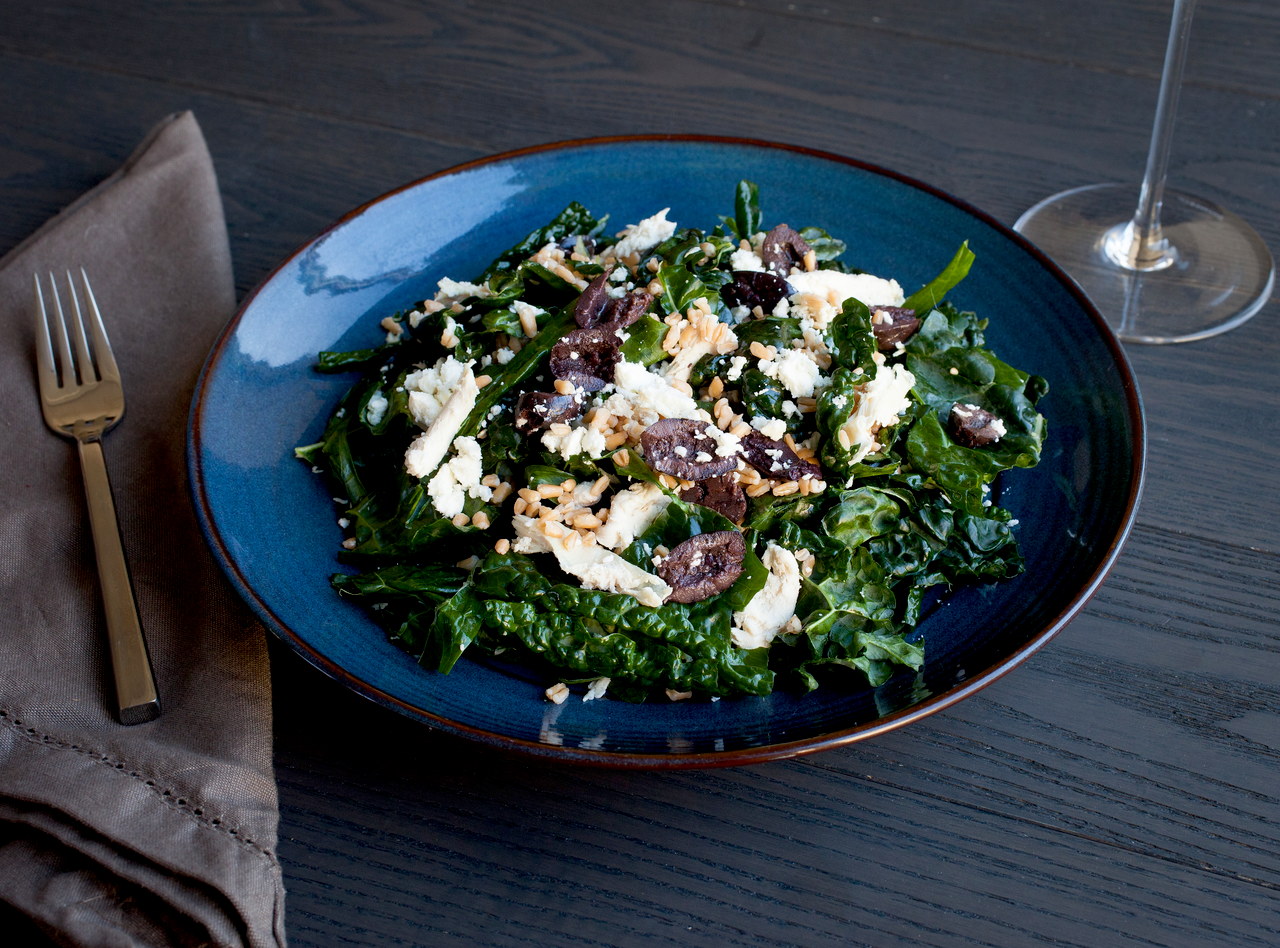 Kale Salad with Roasted Chicken and Farro by Chef Katie Peterson
