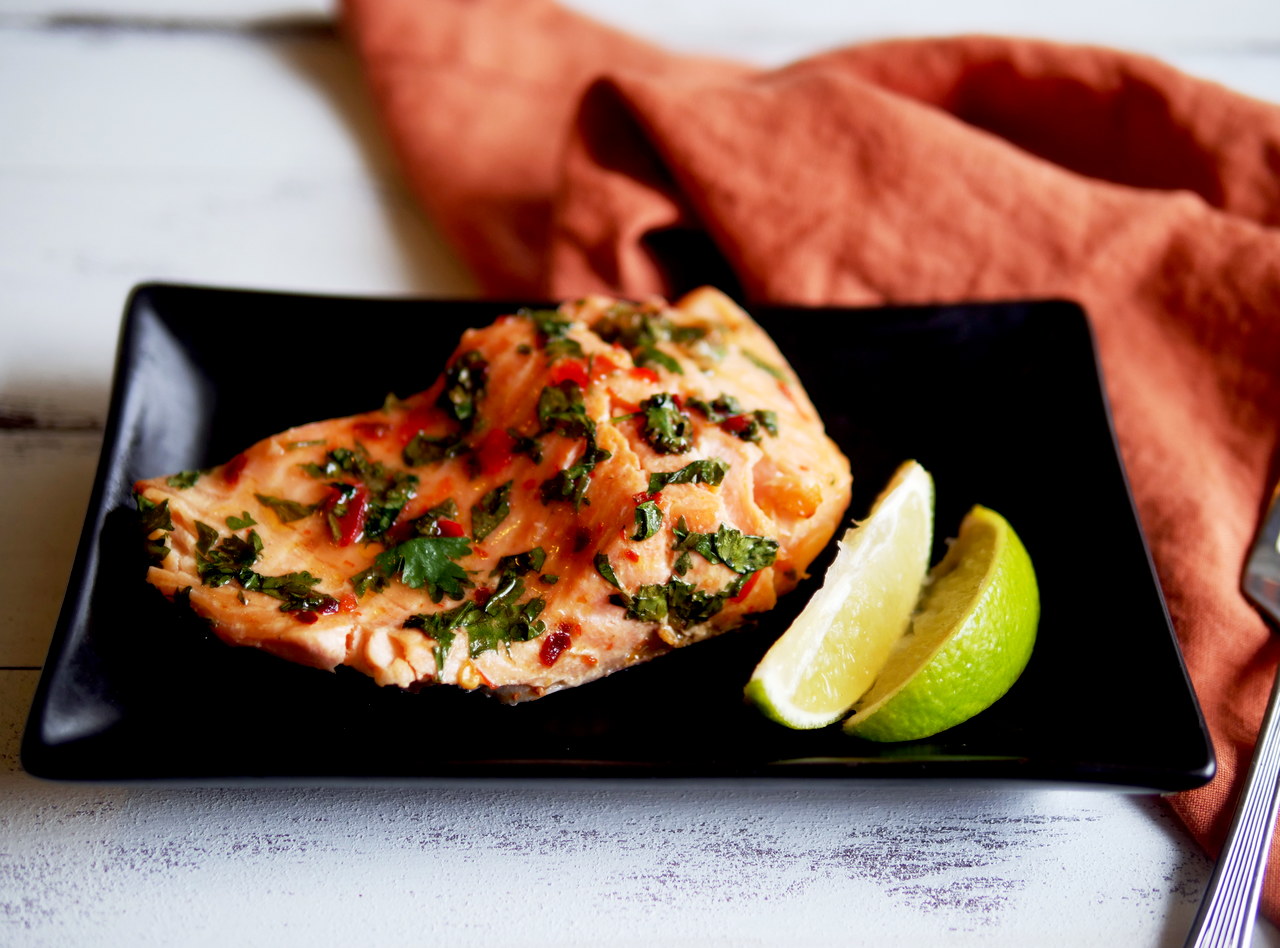 Extra Caribbean Baked Salmon by Chef Mulu Abate
