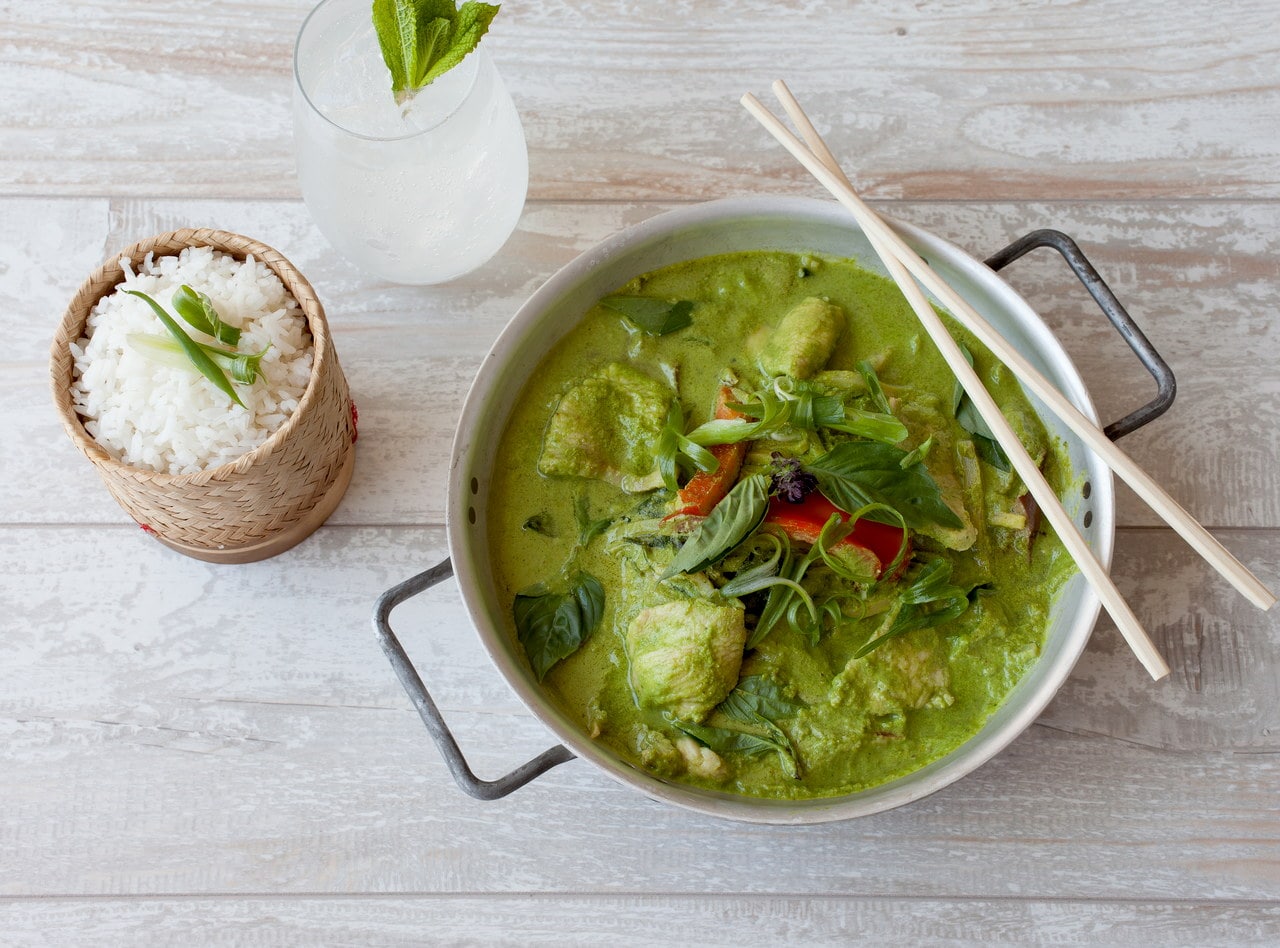 Green Curry Chicken with Jasmine Rice by Chef Max Borthwick