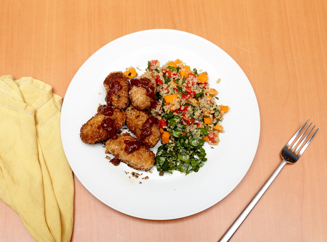 White Bean and Squash Fritter with Quinoa Salad by Chef Jesse & Ripe Catering Team