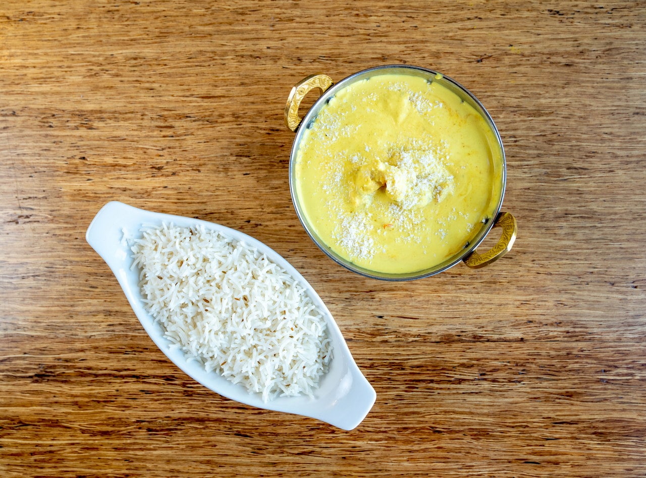 Chicken Coconut Curry Plate by Chef Sukhchain Singh