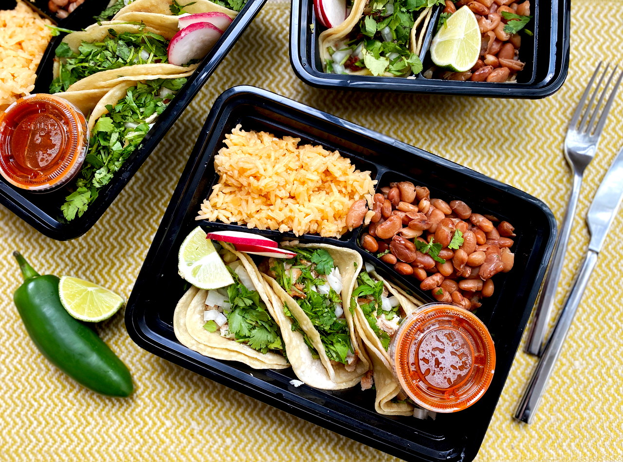 Jackfruit Street Tacos Boxed Lunch by Chef Leticia Gallegos