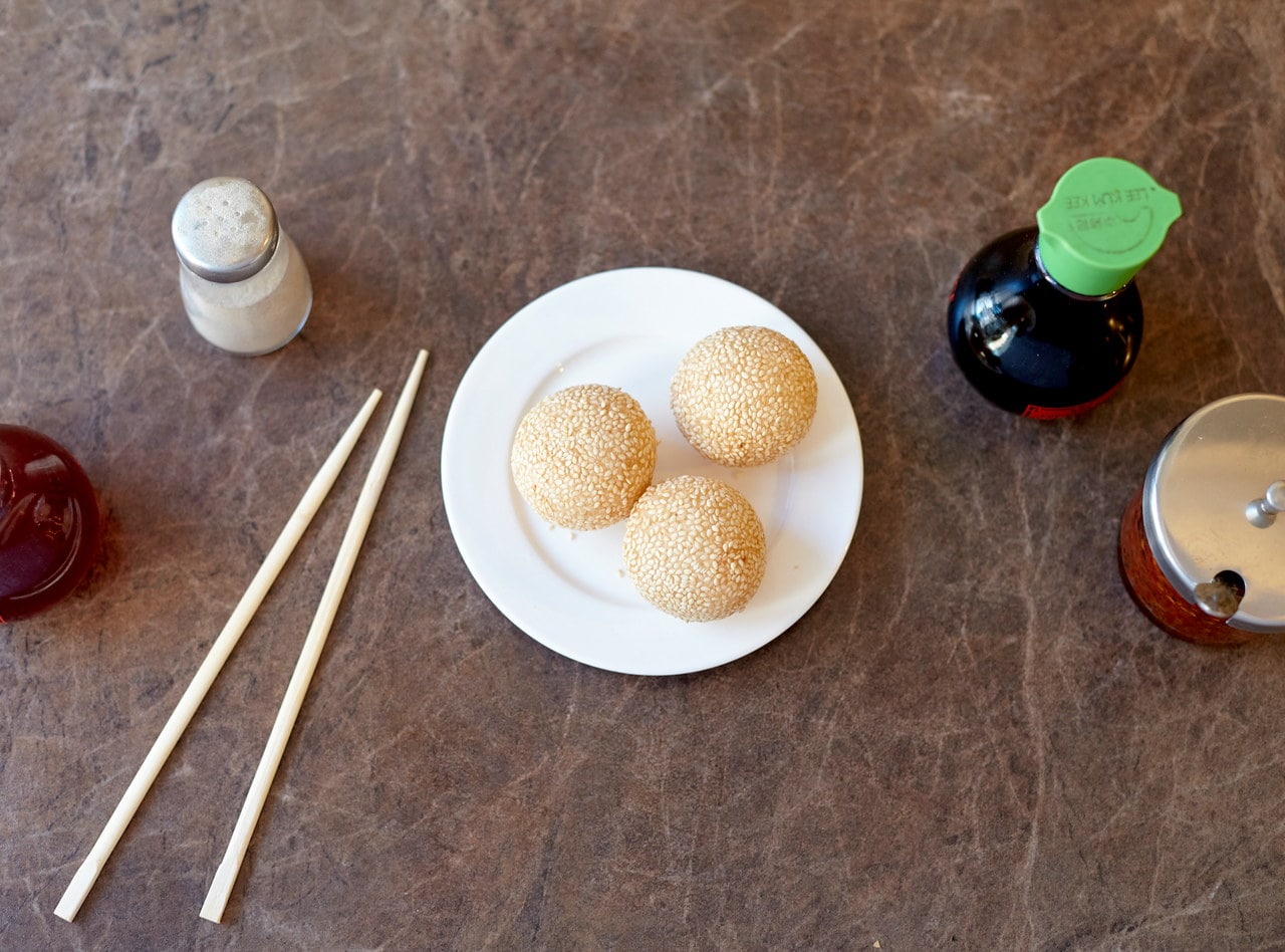 Sesame Balls with Lotus Seed Filling by Chef Han Ma