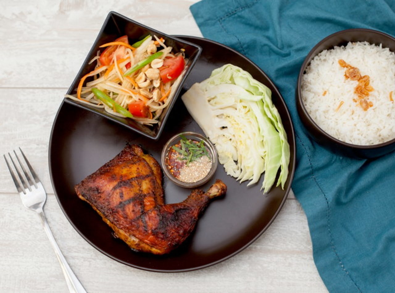 Northeast Thai BBQ Chicken Boxed Lunch by Chef Tanya Jirapol