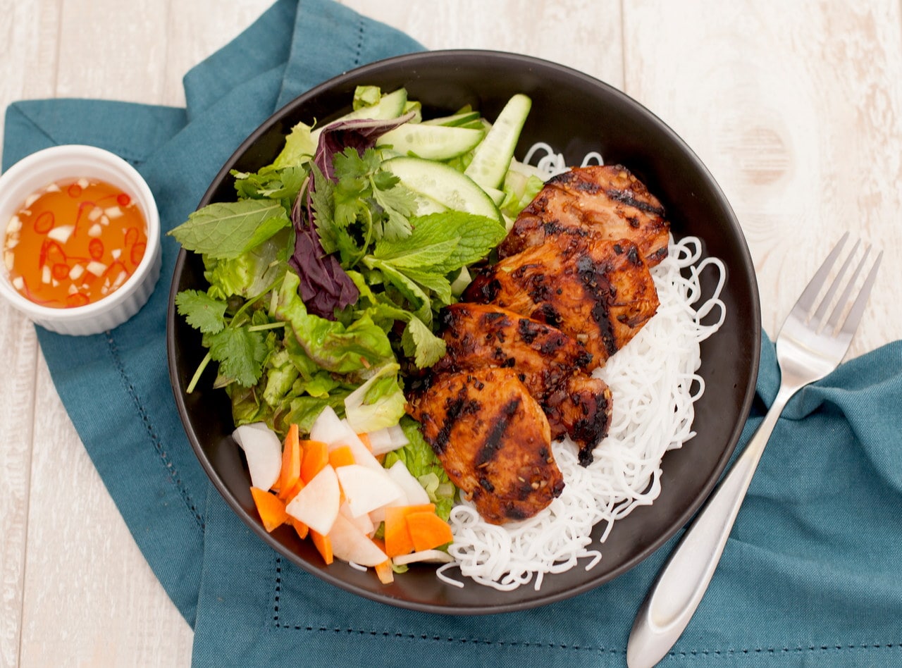 Lemongrass Chicken Vermicelli Bowl by Chef John Tran • Corporate