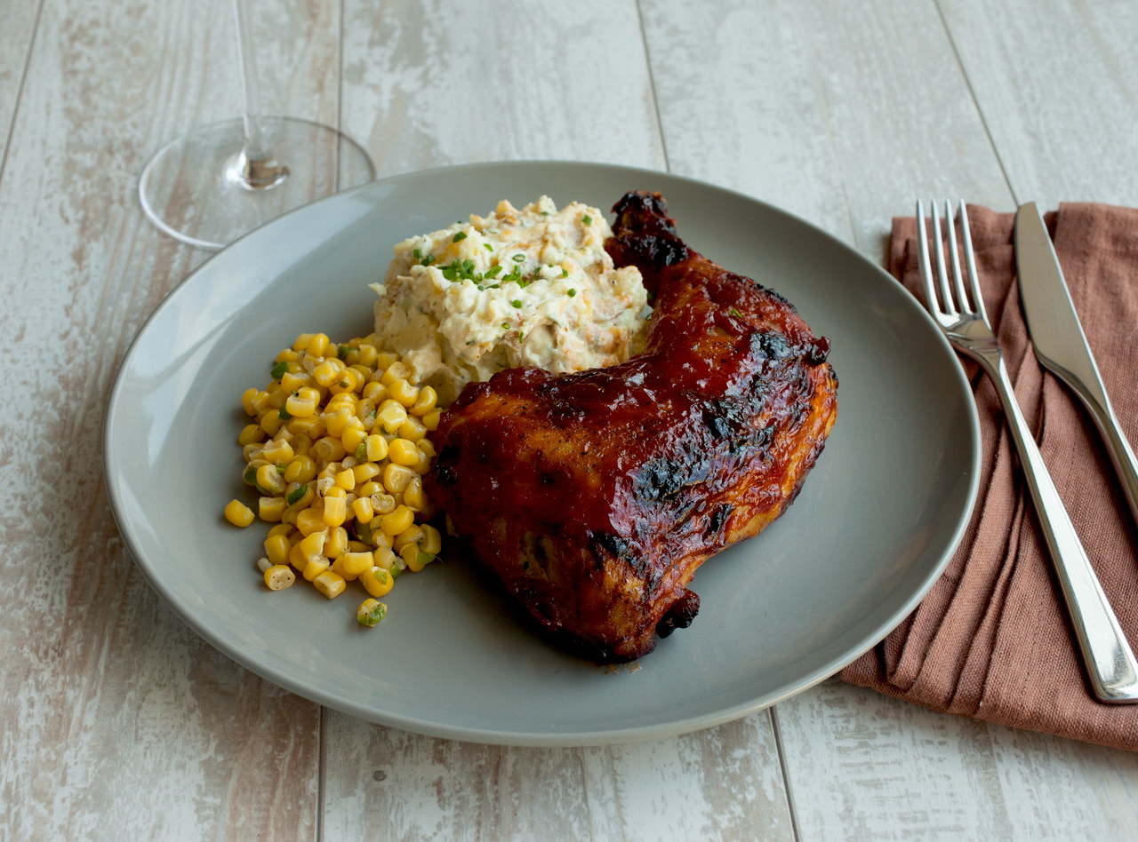 BBQ Chicken with Bacon Ranch Potato Salad by Chef Katie Cox