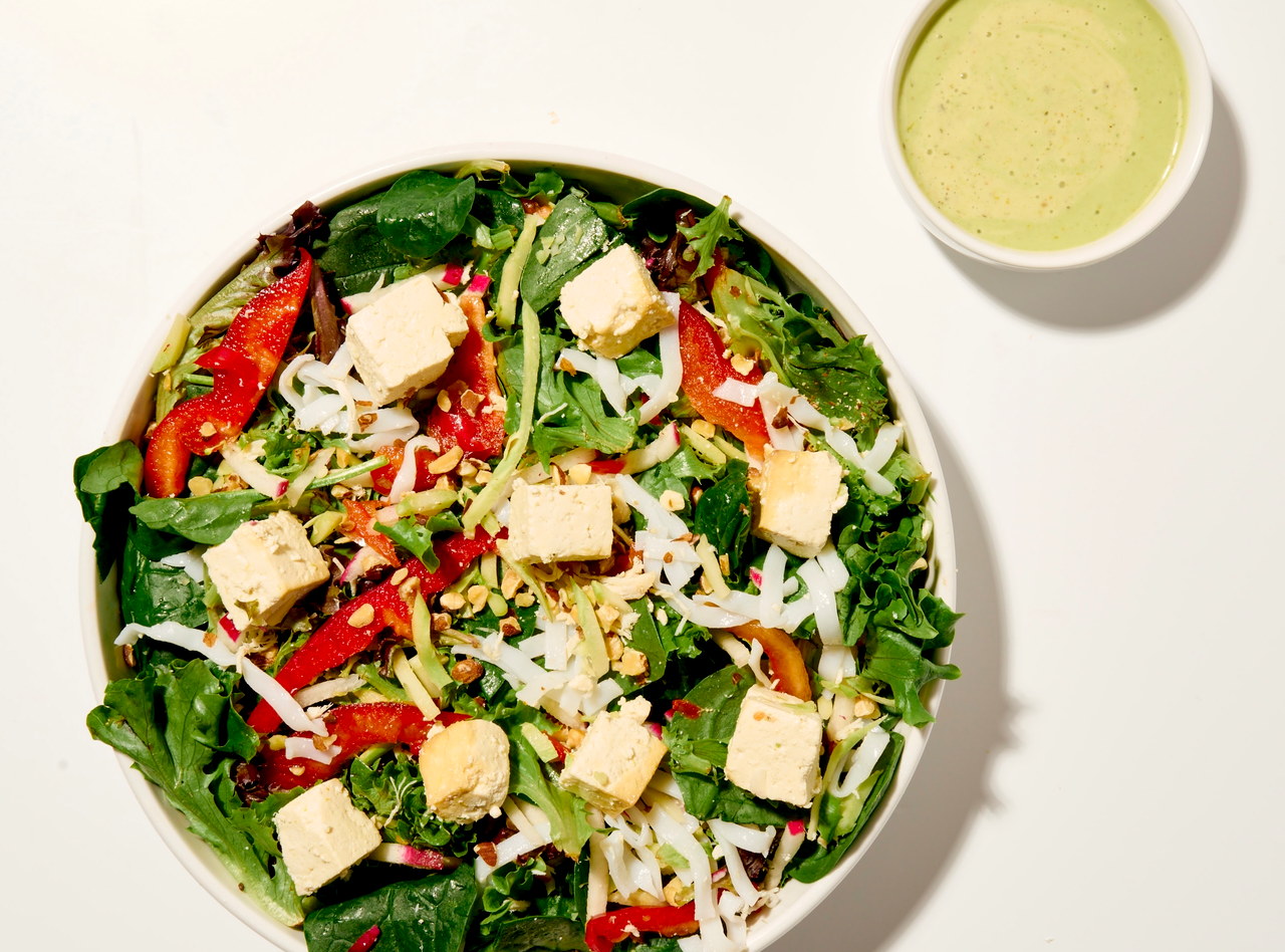 Grab 'n Go Green Curry Salad Bowl with Noodles and Tofu by Chef Matt Hunt