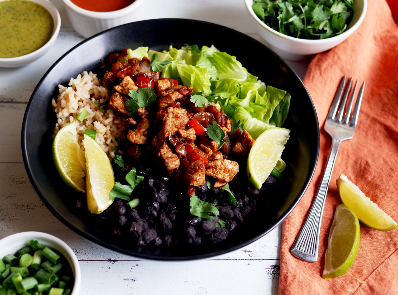 Grab 'n Go Jerk Caribbean Pork Quinoa Bowl by Chef Mulu Abate