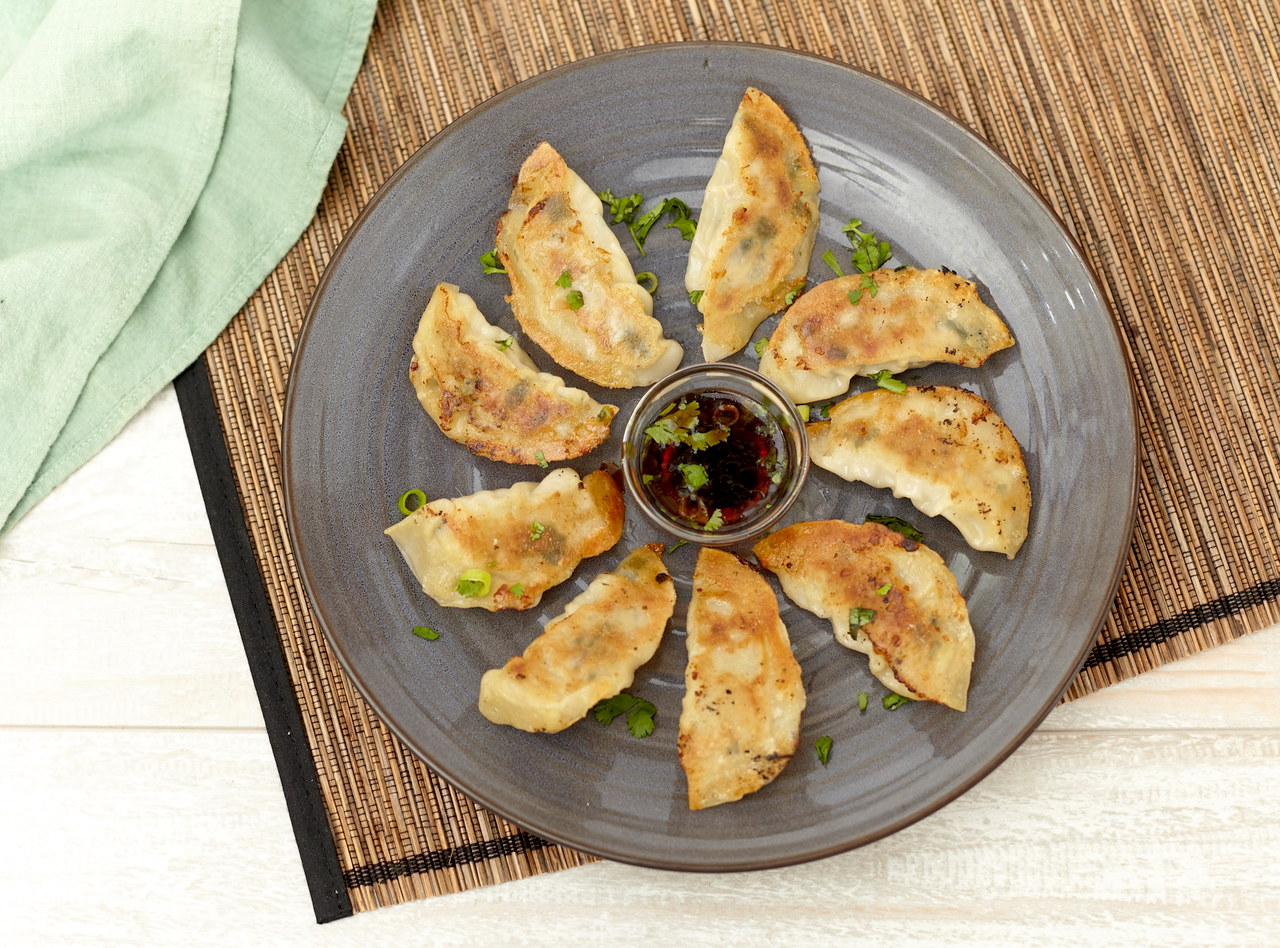 Japanese Pan Fried Gyoza by Chef Chieko Fukuoka • Corporate Catering in