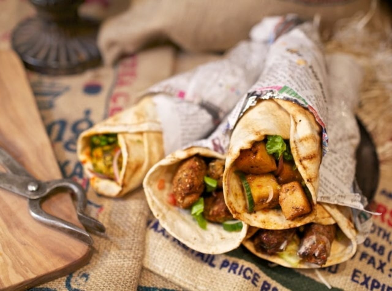 Mushroom Masala Roll Boxed Lunch by Chef Anubha Singh - White Center