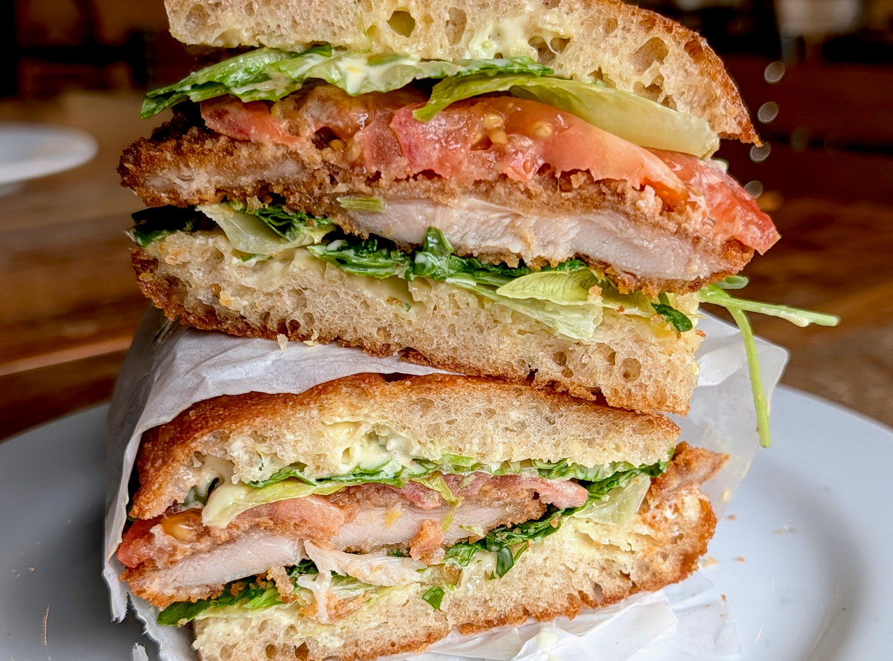 La Milano (Fried Chicken Cutlet) Focaccia Sandwich by Chef Filippo Fiori - Roosevelt