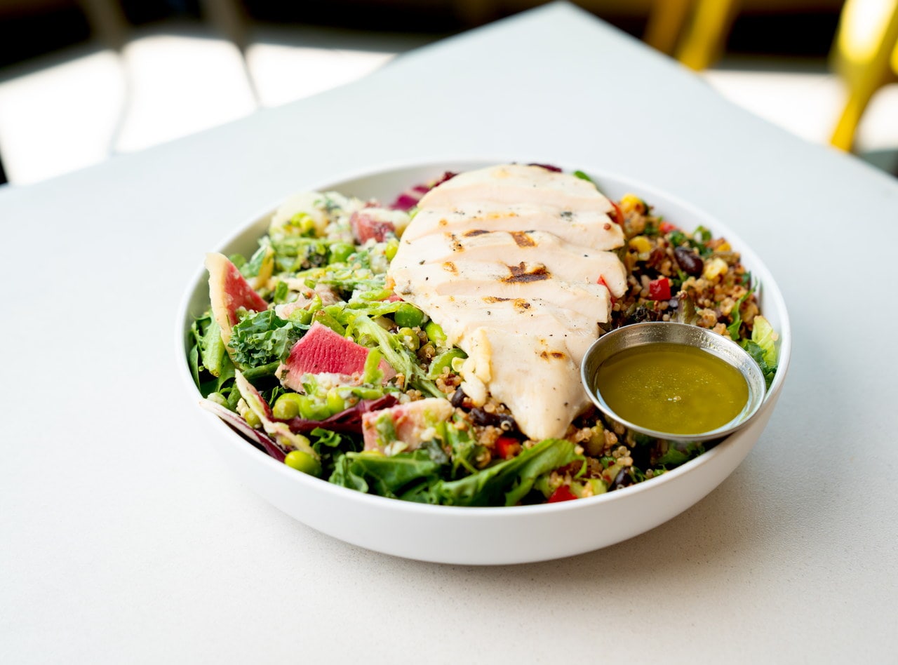 Gluten Free Dairy Free Power Greens Nourish Bowl with Chicken Boxed Lunch by Chef Harper Moll
